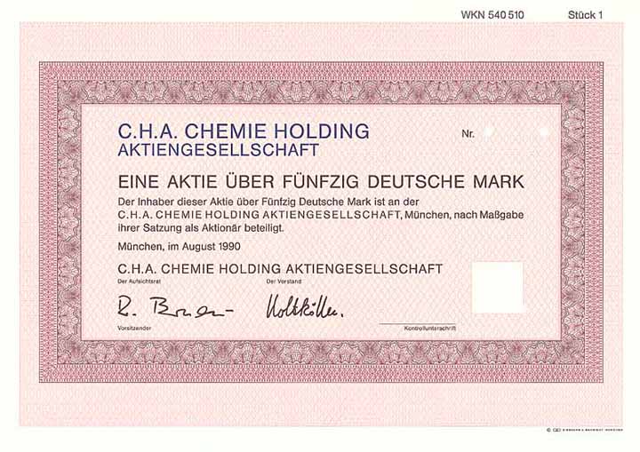 C.H.A. Chemie Holding AG