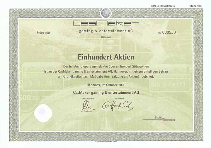CasMaker gaming & entertainment AG