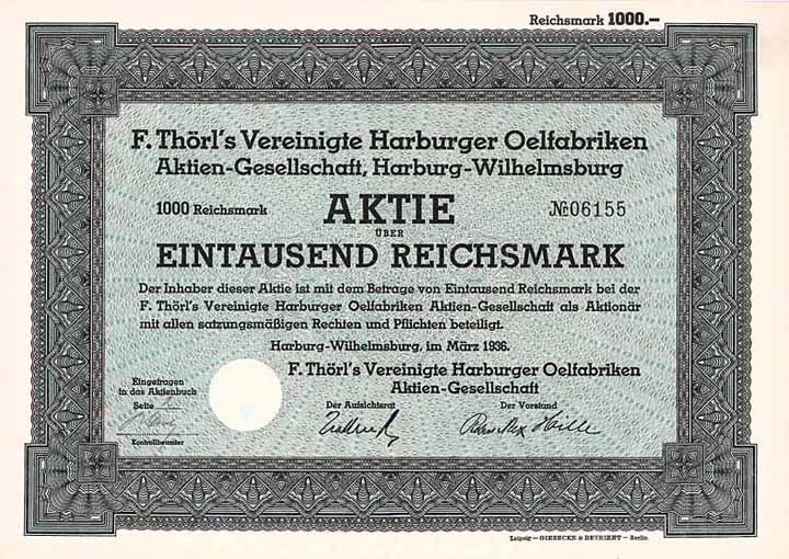 F. Thörl's Vereinigte Harburger Oelfabriken AG