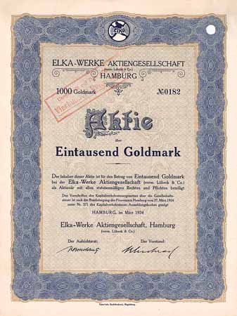 Elka-Werke AG (vorm. Lübeck & Co.)