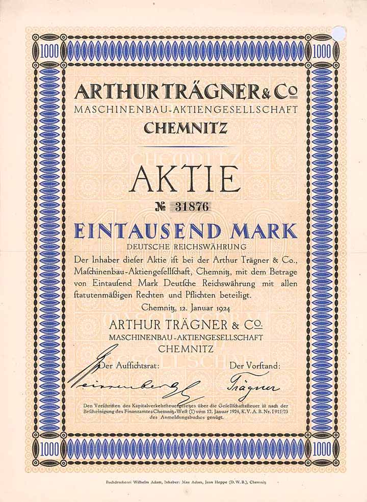 Arthur Trägner & Co. Maschinenbau-AG