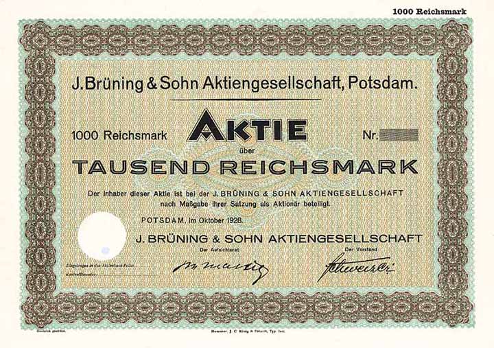 J. Brüning & Sohn AG (blanko)