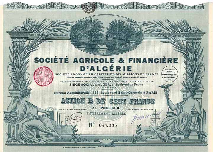 Soc. Agricole & Financière d'Algérie S.A.