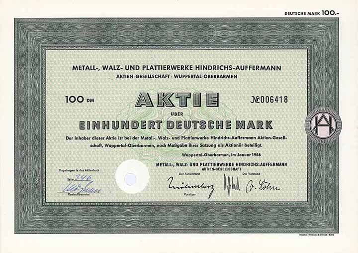 Metall-, Walz- und Plattierwerke Hindrichs-Auffermann AG