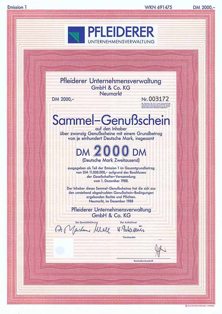 Pfleiderer Unternehmensverwaltung GmbH & Co. KG