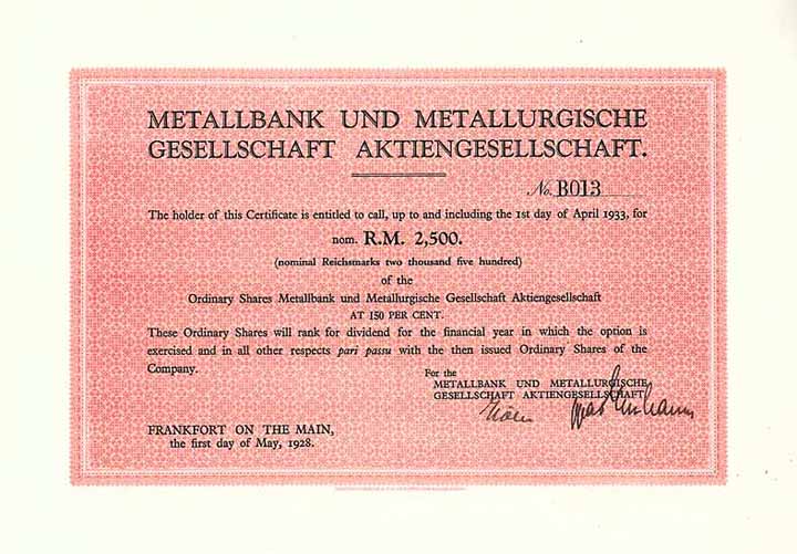 Metallbank und Metallurgische Gesellschaft AG