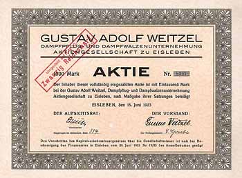 Gustav Adolf Weitzel Dampfpflug- und Dampfwalzenunternehmung AG