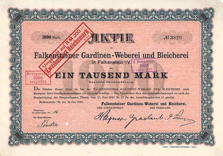 Falkensteiner Gardinen-Weberei und Bleicherei