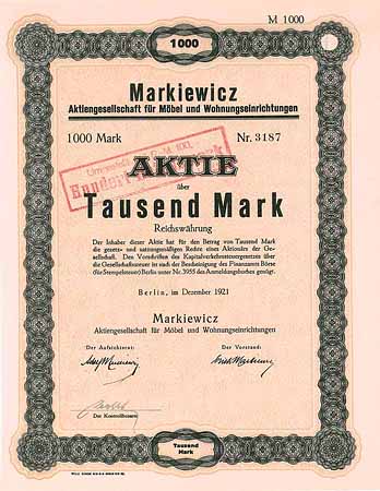 Markiewicz AG für Möbel und Wohnungseinrichtungen