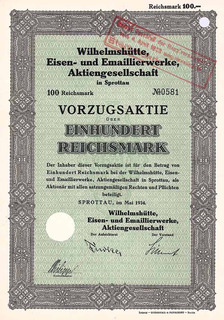 Wilhelmshütte Eisen- und Emaillierwerke AG