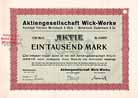 AG Wick-Werke Vereinigte Fabriken Merkelbach & Wick, Merkelbach, Stadelbach & Co.